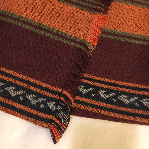 LOFT Burgundy-Multicolor western skirt Petite - Picture 3 of 5